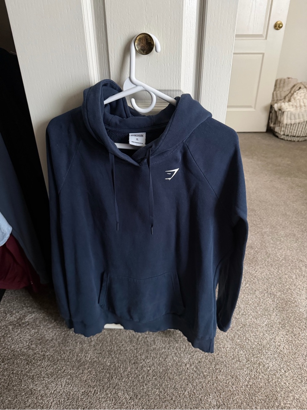 Gymshark Women's Navy Blue Crewneck Hoodie